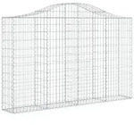 vidaXL Gabionenzaun, Gabione mit Hochbogen 200x30x120/140 cm Verzinktes Eisen
