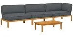 vidaXL Gartenlounge-Set Sofa Set 4 stk. Anthrazit Massivholz, (4-tlg) braun