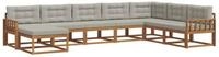 vidaXL Gartenlounge-Set Outdoor-Sofagarnitur 8 stk. Nat&uuml;rlich und Hellgrau,...