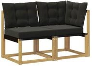 vidaXL Sofaelement 2 stk. Outdoor Mittel- und Ecksofa Wei&szlig; (2 St)