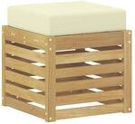 vidaXL Sofaelement Outdoor Hocker Bank Massivholz Wei&szlig; (1 St)
