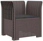vidaXL Sofaelement 1-Sitzer Sessel mit Kissen Rattan-Look PP Hellgrau