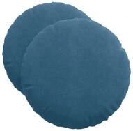 vidaXL Sitzauflage Sitzkissen 2 stk. Samt Blau &Oslash;50 x 19 cm, (2 St)