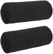 vidaXL Sitzauflage Bolsterkissen 2 St&uuml;ck Schwarz &Oslash; 15 x 40 cm Cordstoff, (2...