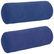 vidaXL Sitzauflage Bolsterkissen 2 St&uuml;ck Polizeiblau &Oslash; 15 x 40 cm Cordstoff,...
