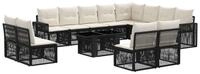 vidaXL Gartensofa Gartensofa-set 13 stk. Schwarz und Cremewei&szlig; Poly-Rattan, 13...