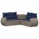 vidaXL Gartensofa Sofa Set 5 stk. Grau und Marineblau Polyrattan und Stahl, 5...