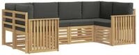 vidaXL Gartenlounge-Set Outdoor-Sofagarnitur 6 stk. Wei&szlig; und Anthrazit...