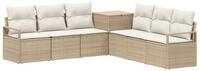 vidaXL Gartensofa Sofa Set 7 stk. Beige und Cremewei&szlig; Polyrattan und Stahl, 7...