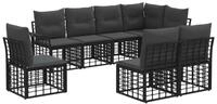 vidaXL Gartenlounge-Set Outdoor-Sofagarnitur 8 stk. Schwarz und Dunkelgrau...