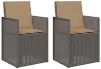 vidaXL Gartenstuhl Garten Esszimmerst&uuml;hle 2 stk. Hellgrau und Taupe PP (2 St)