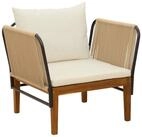 vidaXL Sofaelement Gartenstuhl mit Kissen Massives nholz & Seil Natur (1 St)