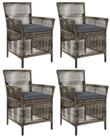 vidaXL Gartenstuhl Gartenstuhl 4 stk. Grau und Dunkelgrau Poly-Rattan (4 St)