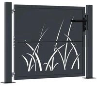 vidaXL Gartentor, Gartentor Anthrazit 105x105 cm Stahl Gras-Design