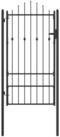vidaXL Gartentor Zauntor ASTEN 100 x 175 cm Metall Schwarz Abschlie&szlig;bar