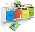 relaxdays Regal-Set Kinder Wandregal mit Kleiderhaken ALBUS