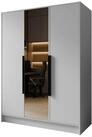 Masseno Dreht&uuml;renschrank RENVO 150 cm Kleiderschrank mit Spiegel 3 T&uuml;ren Wei&szlig;
