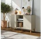 en.casa Sideboard, &raquo;Nand&laquo; mit 2 T&uuml;ren und 2 F&auml;chern 120x40x76 cm Sandfarben