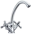 Hydroland Waschtischarmatur Retro Zweigriff Waschbeckenarmatur, Bad Wasserhahn