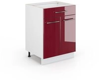 Vicco Midischrank Fame-Line Bordeaux HG/Wei&szlig; 60x81.6cm mit Schublade ohne AP