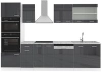 Vicco K&uuml;chenzeile R-Line Anthrazit Hochglanz/Wei&szlig;, 300 +Hochschrank ohne