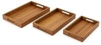 HAC24 Servier-Set 3er Set Serviertablett Servierbrett Holztablett Deko Tablett,