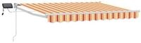 vidaXL Markise Manuelle Gelenkarmmarkise mit LEDs Mehrfarbig 3,5 x 2,5 m (1-St)