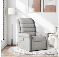 vidaXL Massagesessel, Massagesessel Wolkengrau Stoff