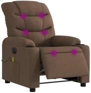 vidaXL Sessel Massagesessel Elektrisch Braun Stoff (1-St)