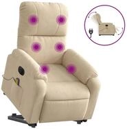 vidaXL Massagesessel, Relaxsessel Aufstehhilfe Elektrisch Creme Mikrofasergewebe