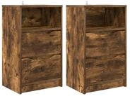 vidaXL Nachttisch, Nachttische 2 pcs Ger&auml;ucherte Eiche 40 x 30 x 467 cm