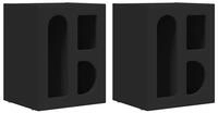vidaXL Nachttisch, Nachttisch 2 pcs Schwarz 40 x 35 x 50 cm Holzwerkstoff