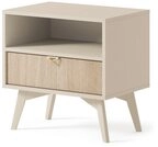 Masseno Nachttisch FORESTA 54 cm Nachtschrank mit 1 Schubladen Beige