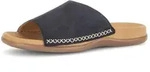 Gabor Pantolette Sommerschuh, Schl&uuml;pfschuh mit Kontrastn&auml;hten blau 44 EU (9,5 UK)