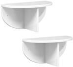 vidaXL Regal Wandregal 2 stk. Hochglanz Wei&szlig; 38 x 19 x 19 cm Holzwerkstoff,...