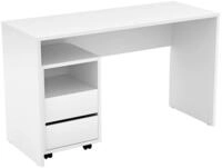 Masseno Schreibtisch AMATO 130 x 75 cm mit 2 Schubladen Wei&szlig;