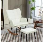 HOMCOM Schaukelsessel Stillsessel mit Hocker (Schaukelstuhl, 2-St.,...