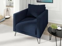 S-Style M&ouml;bel Sessel Harmony aus Chenille-Stoff mit Hohen Schwarzen...