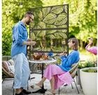 Outsunny Paravent Gartensichtschutz, Trennwand 3-teilig mit Bl&auml;ttermuster