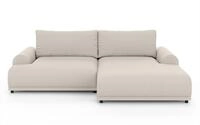 luma-home Ecksofa 21031, mit Schlaffunktion und Bettkasten, Wellenunterfederung,