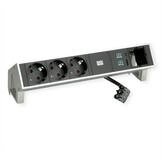 Bachmann DESK2 3xCEE7/3 1x CM USB Charger A/C 22W Steckdosenleiste (Kabell&auml;nge...