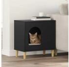 vidaXL Tierkorb 51 x 30 x 52 cm Katzenhaus Schwarz 51x30x52 cm Spanplatte