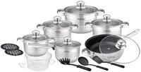 Cheffinger Kochtopf 18 tlg Edelstahl Induktion Kochtopf Topf Set Pfanne