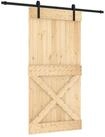 vidaXL Schiebet&uuml;r Schiebet&uuml;r 100 x 210 cm Massivkiefer (Unbehandelt) (1-St)