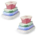 HAC24 Vorratsdose 8er Set Lunchbox Vorratsbeh&auml;lter Frischhaltedosen, Silikon,