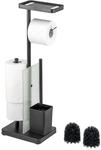 eluno WC-Garnitur 4in1, WC-B&uuml;rste, Rollenhalter schwarz oder wei&szlig;, (1-tlg)