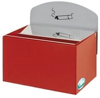 PROREGAL&reg; Aschenbecher Robuster Wandascher Schild 0,8L 20x20x12,5cm Rot