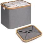 LuxusKollektion W&auml;schekorb Faltbarer W&auml;schekorb 50L Bambus Stoff Storage...