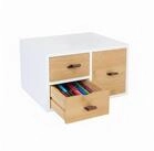 relaxdays Organizer Schubladenbox Bambus mit Schlaufen (1 St), wei&szlig;