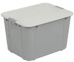 BranQ Aufbewahrungsbox (1 St), Velur Beh&auml;lter mit Deckel grau 30 l | 34 cm x...